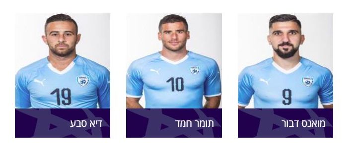 Los 3 atacantes del seleccionado nacional de fútbol de Israel