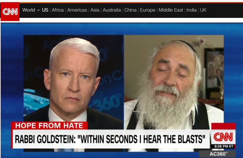 El Rabino Goldstein entrevistado días atrás en CNN El Rabino Goldstein entrevistado días atrás en CNN