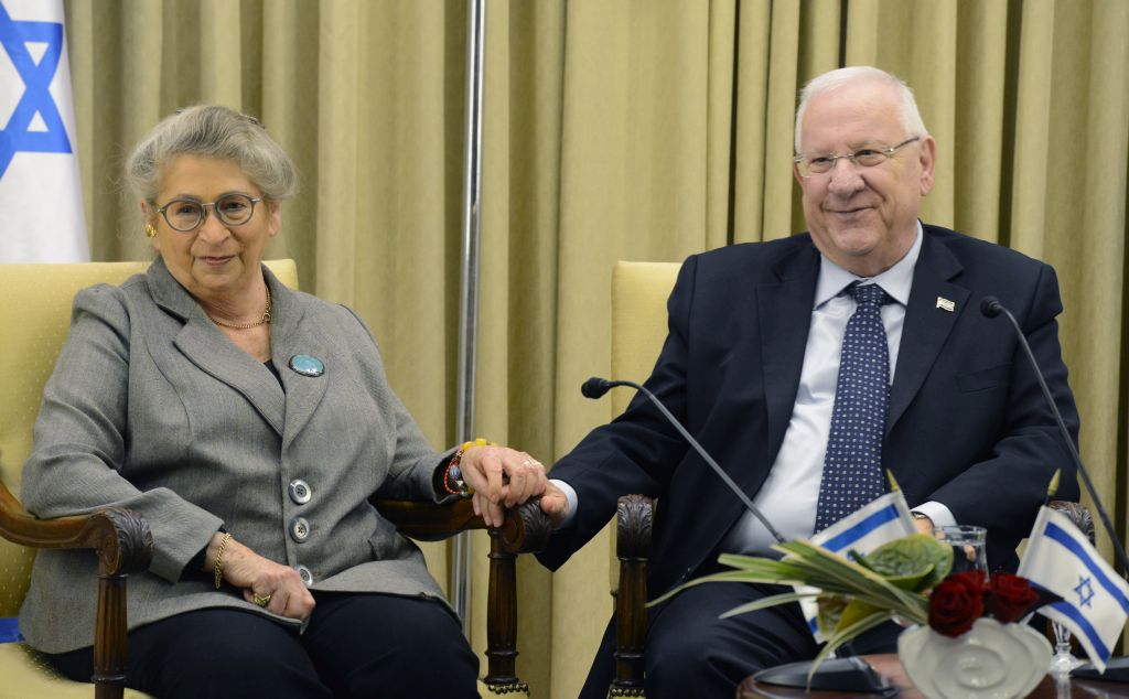 Reuven y Nejama Rivlin en la residencia presidencial (Foto GPO)