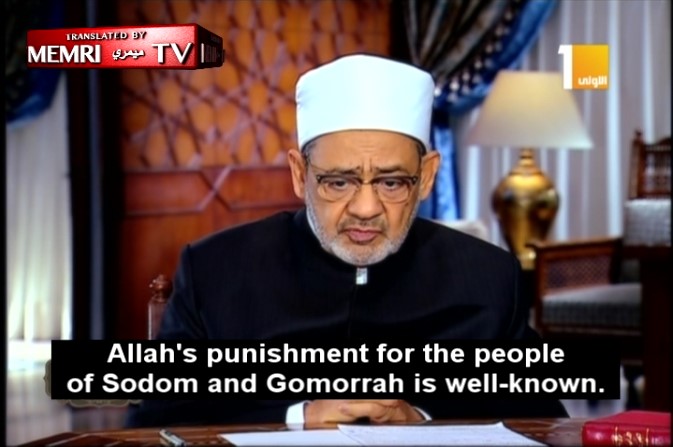 Sheikh de Al-Azhar Ahmad Al-Tayyeb (Foto: Captura de pantalla canal 1 tv Egipto, por MEMRI) 