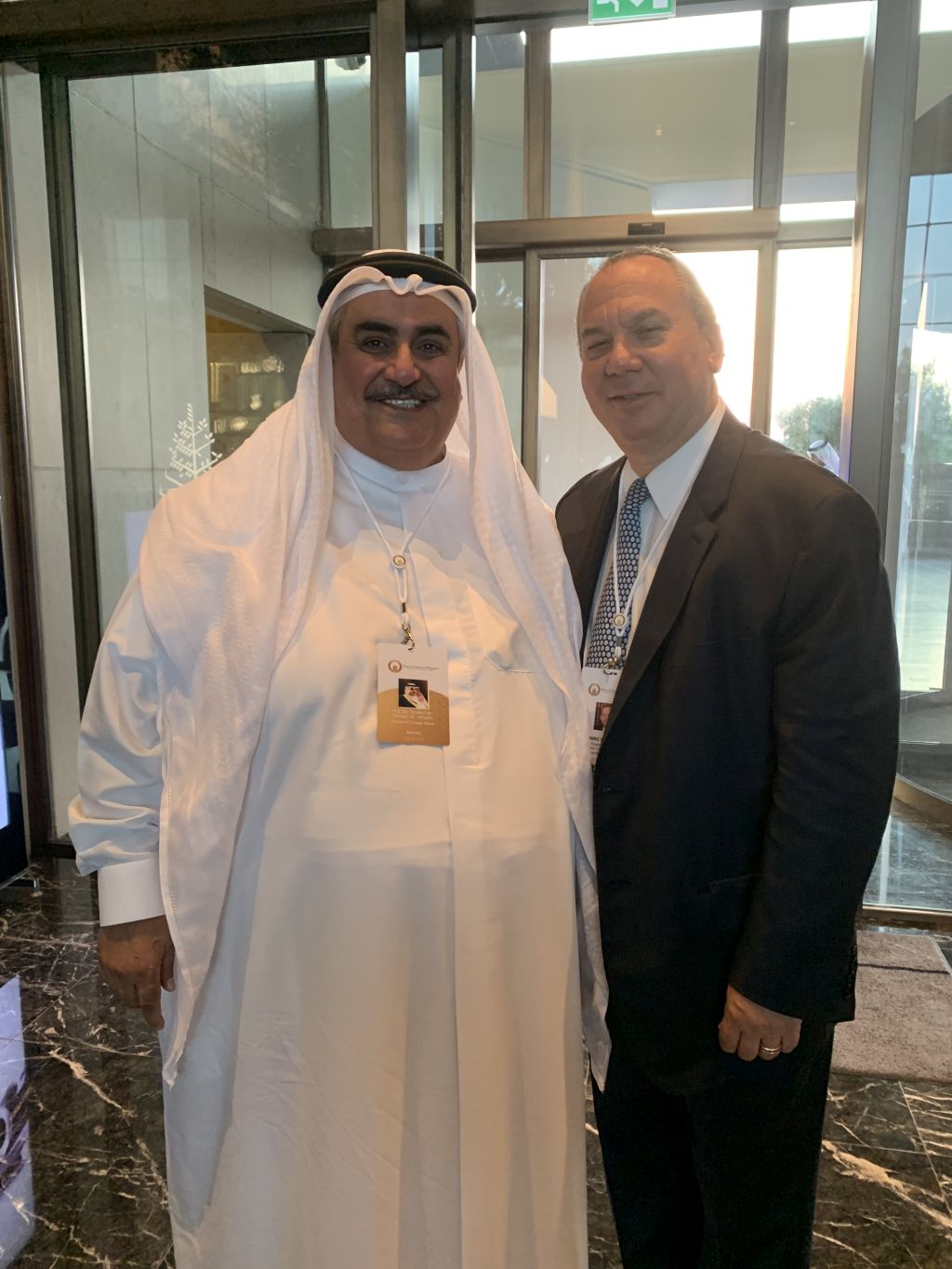Rabino Marc Schneier con el Canciller de Bahrein Khalid bin Ahmad al Khalifa