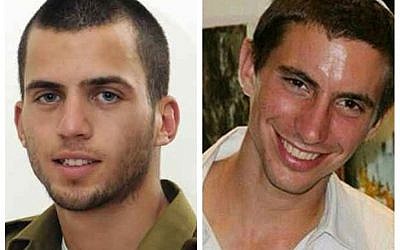 Oron Shaul y Hadar Goldin, soldados muertos por Hamas en la guerra del 2014. Sus cuerpos son retenidos en Gaza.