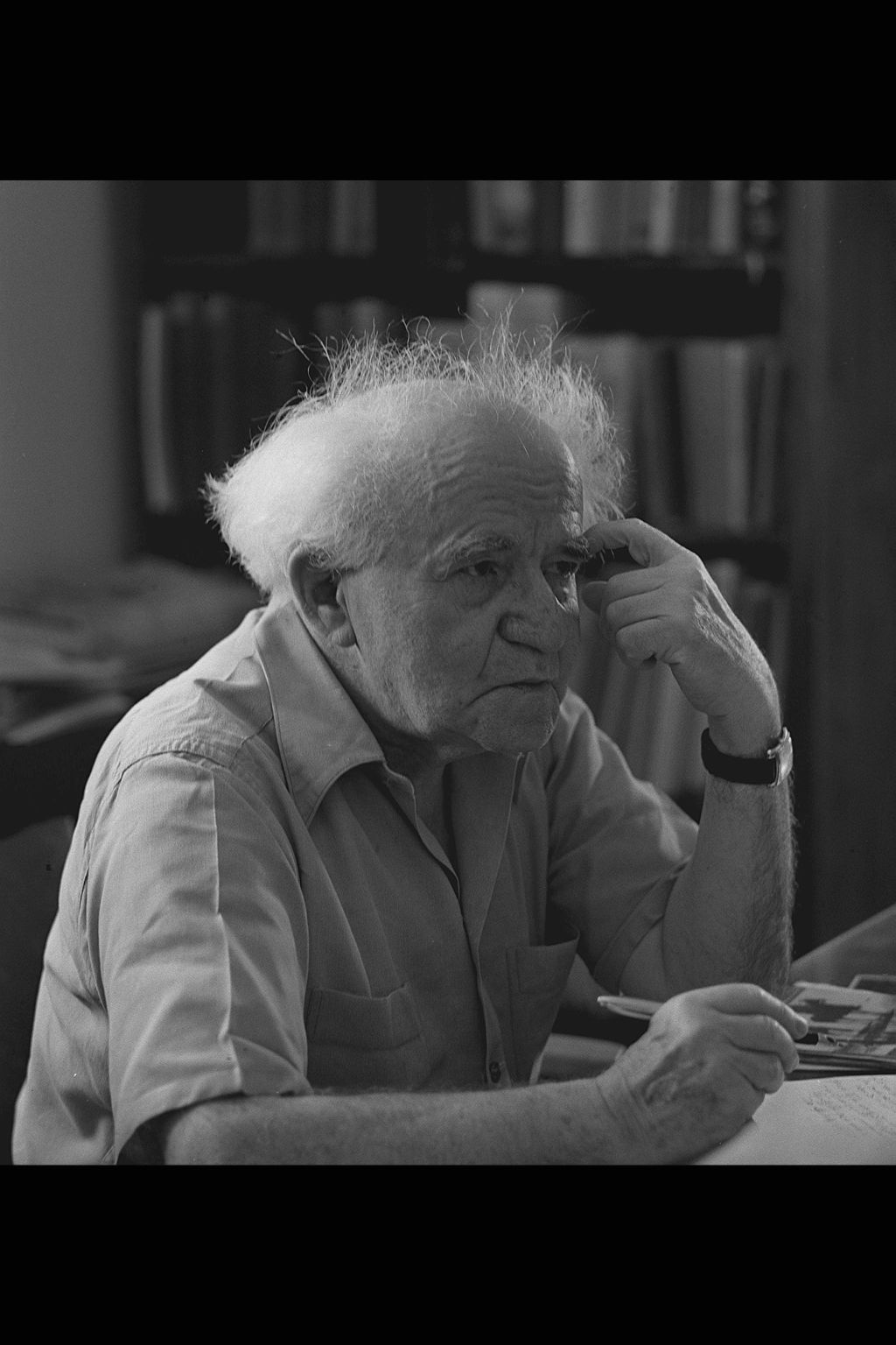 David Ben Gurion (Foto de 1962, Cohen Fritz, archivo fotográfico GPO)