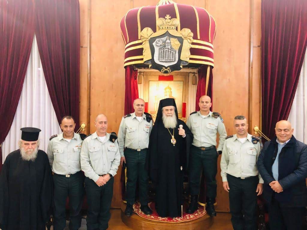 La delegación de Tzahal, con el Patriarca Ortodoxo Griego Theophilos III La delegación de Tzahal, con el Patriarca Ortodoxo Griego Theophilos III
