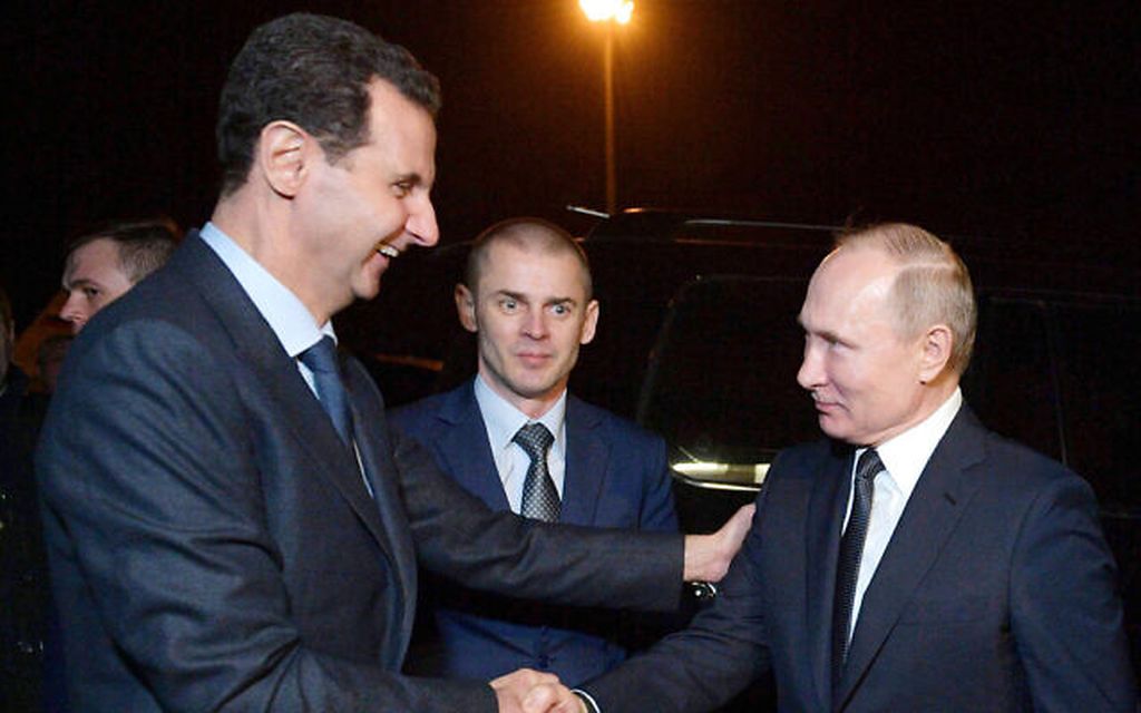 Los Presidentes Putin y Assad en Damasco el 7 de enero (Alexei Druzhinin, Sputnik, Kremlin Pool Photo via AP)