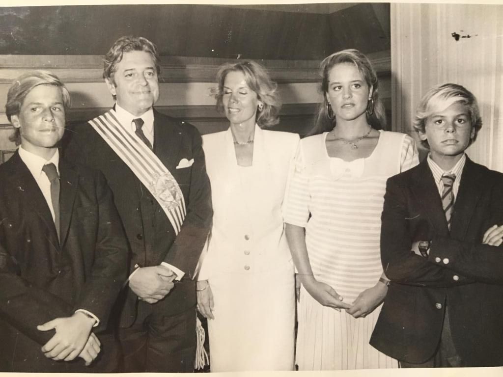 La familia Lacalle Pou, cuando el padre era el Presidente de la República
