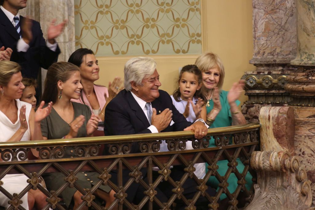 El ex Presidente Lacalle Herrera, en el palco familiar, durante el acto de investidura presidencial en la Asamblea General. (Foto: Presidencia)