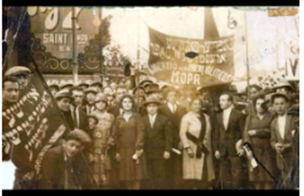 1° de mayo 1927 en Montevideo, pancartas en idish 1° de mayo 1927 en Montevideo, pancartas en idish