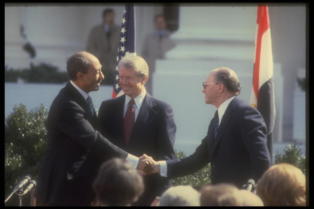 El acuerdo de paz. Sadat, Carter y Begin, 26 de marzo de 1979, Casa Blanca