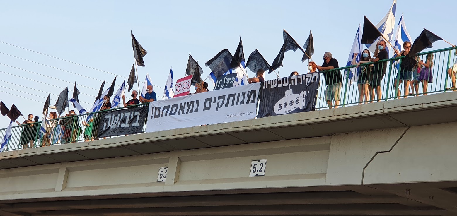 Una de las protestas en los puentes, en todo el país