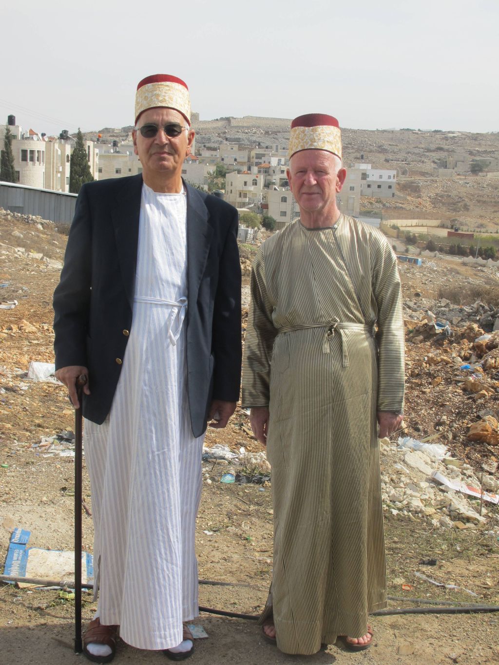 Shukri Altif (izquierda) y Gharred Farraj, líderes comunitarios samaritanos