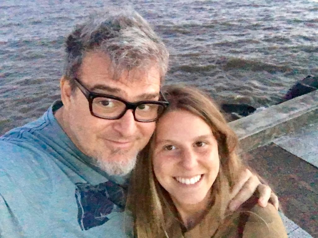 Con su hija Maia