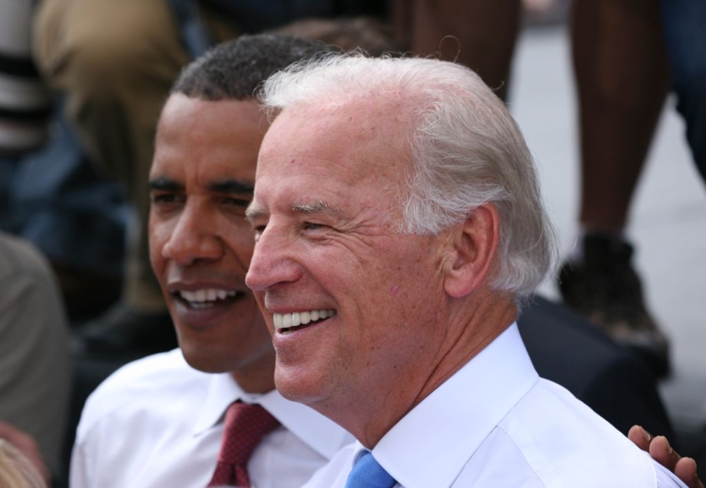 Joe Biden y Barack Obama en Ilinois, EEUU, el 23 de agosto del 2008, apenas el primero fue presentado por el entonces candidato a Presidente como su compañero de fórmula, candidato a Vicepresidente (Foto: Daniel Schwen, Wikimedia Commons)