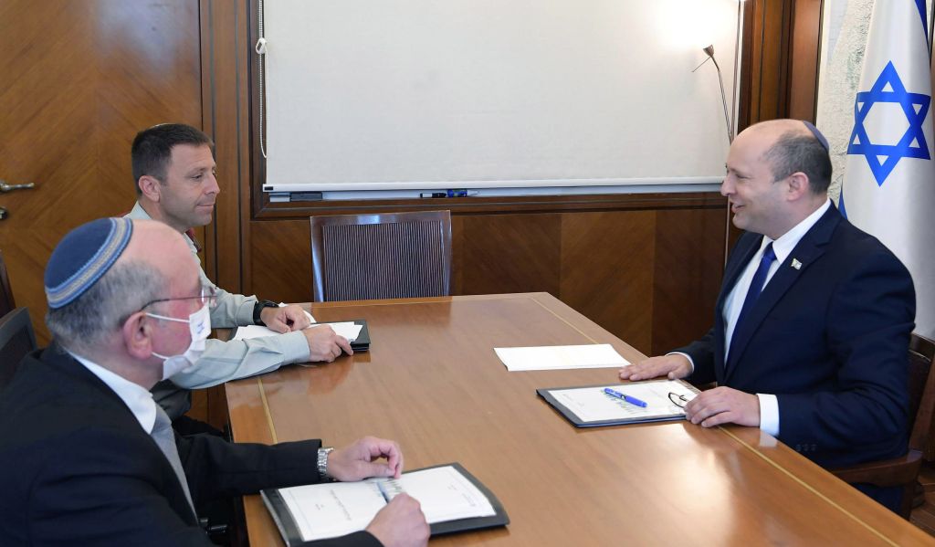 La reunión con Balot y Ben Shabat (Foto: Amos Ben-Gershom, GPO)