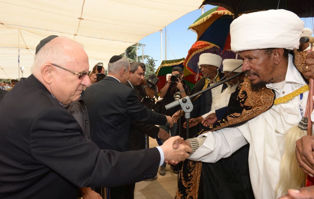 En un acto celebratorio de la inmigración de los judíos de Etiopía, en el 2015, en Jerusalem (Foto; Haim Zach, GPO)