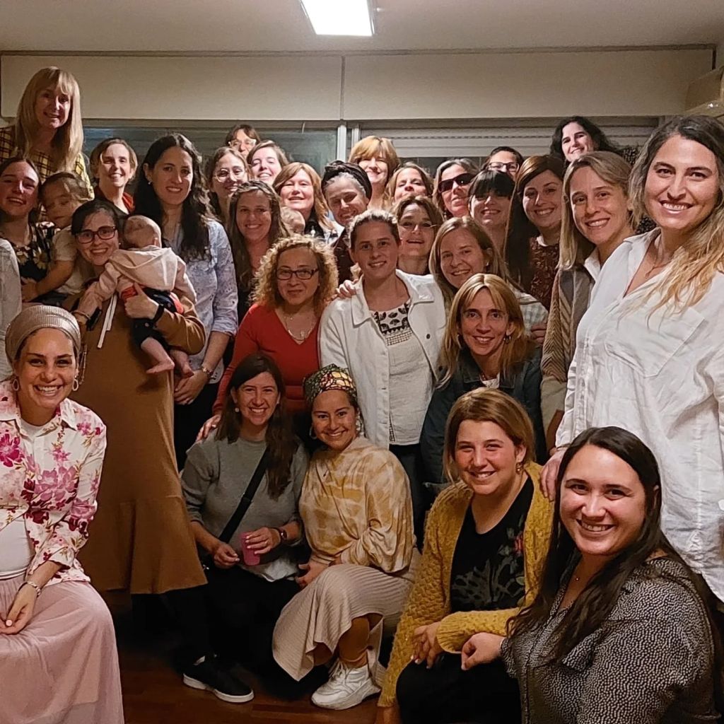 Y con amigas, en un cumpleaños de Tamar