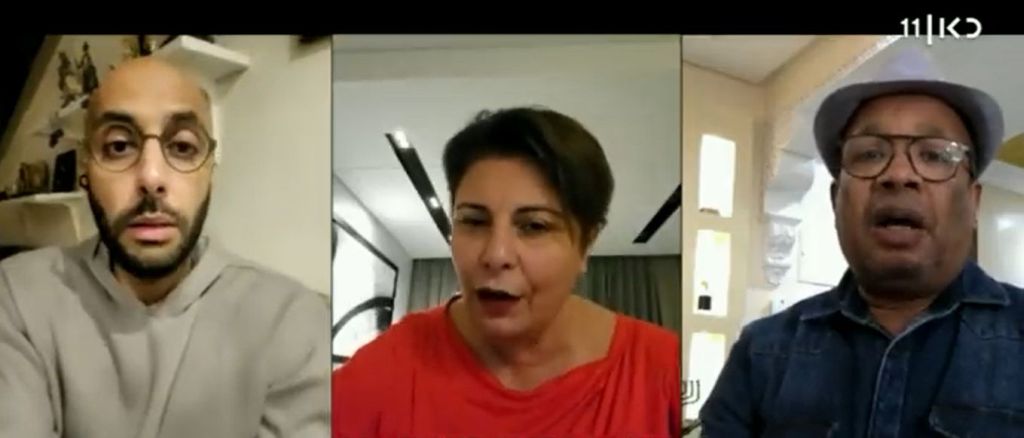 Tres periodistas árabes críticos de lo que ha estado ocurriendo. El kuwaití mencionado, es el primero a la izquierda.
