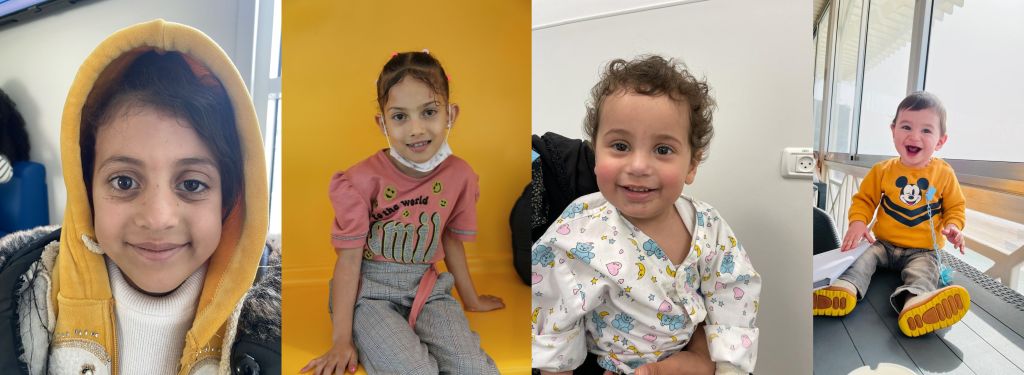 Gazal Taramasi, Judy Hassuna, Khaled Shanbari y Mahmad Sardah,de Gaza, operados en el WolfsonMahmud