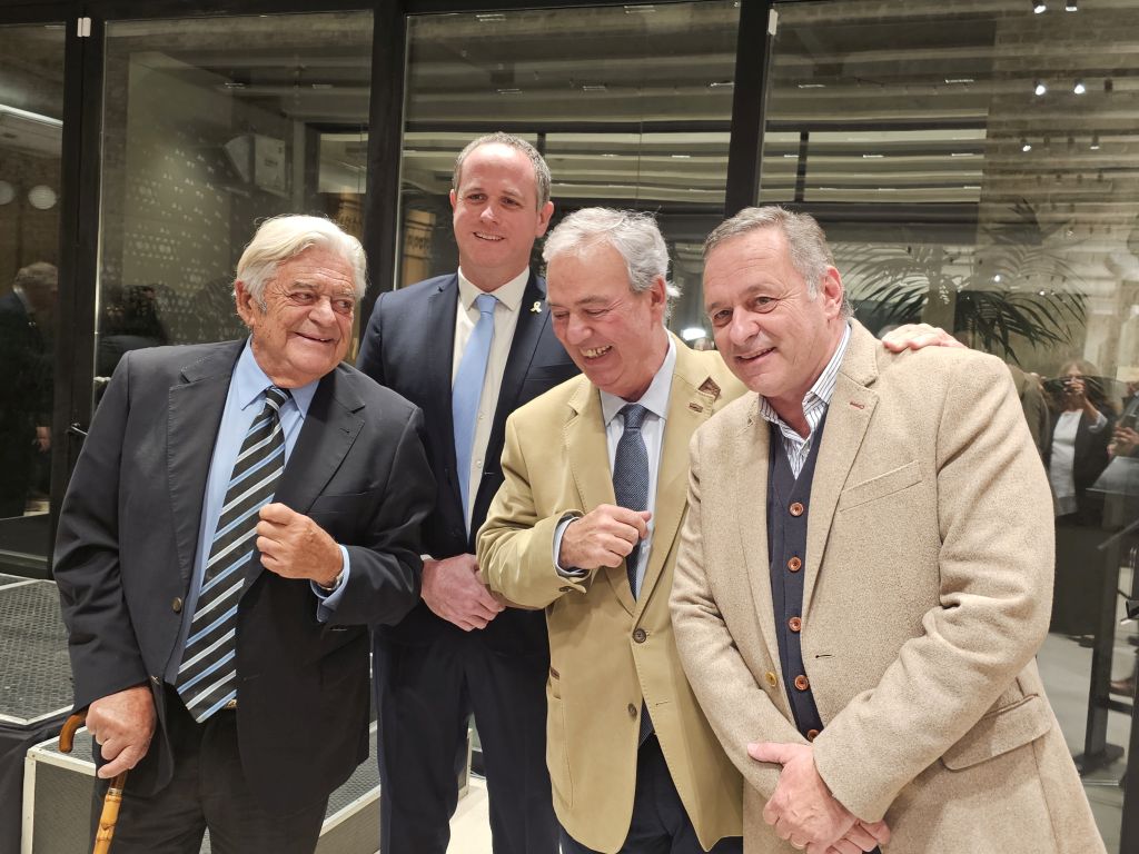 El ex Presidente Lacalle Herrera, el Cónsul de Israel Aviner Fishoff, Luis Alberto Heber y Álvaro Delgado