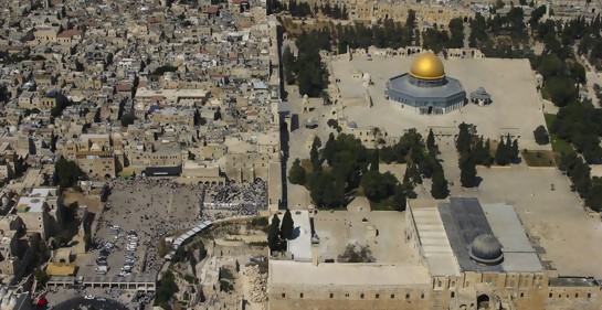 Vista aérea del Monte del Templo/Haram al-Sharif