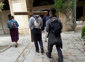 Procesión cristiana en Jerusalem