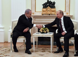 El Presidente de Rusia Vladimir Putin y el Premier israelí Biniamin Netanyahu en una reunión en el Kremlin (foto: Haim Zach, GPO)