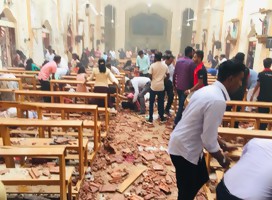 Una de las iglesias atacadas en Sri Lanka