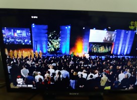 Ceremonia recordatoria del Holocausto, en el museo Yad Vashem en Jerusalem