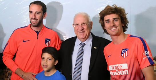 l Presidente Rivlin, Diego Godin y Antoine Gryzman