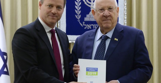 El Presidente del IDI Plesner con el Presidente de Israel Rivlin 