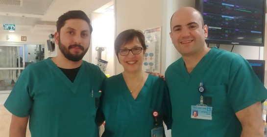 El enfermero Aref, la enfermera Claudia y el cirujano Samuel