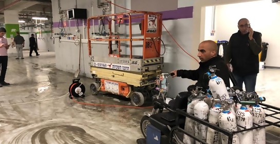 Centro Médico Sheba-Tel Hashomer: estacionamiento subterráneo convertido en unidad de cuidados intensivos para enfermos de Corona