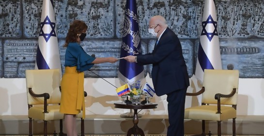 En primera presentación de credenciales en la pandemia, el Presidente de Israel recibió a la Embajadora de Colombia y al nuevo Embajador de Argentina