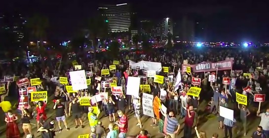 Este sábado tiene lugar en Jerusalem la manifestación más grande hasta ahora contra Netanyahu 