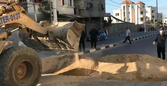 tractor trabajando en Gaza