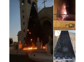 Preocupación entre los cristianos israelíes por el incendio de dos árboles de Navidad