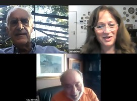 Con Jack Terpins y Saúl Gilvich, conversando sobre la misión del Congreso Judío Latinoamericano
