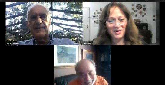 Con Jack Terpins y Saúl Gilvich, conversando sobre la misión del Congreso Judío Latinoamericano