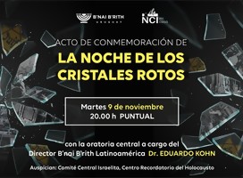  Acto en conmemoración de la Noche de los Cristales Rotos martes 9 de noviembre / 20 horas