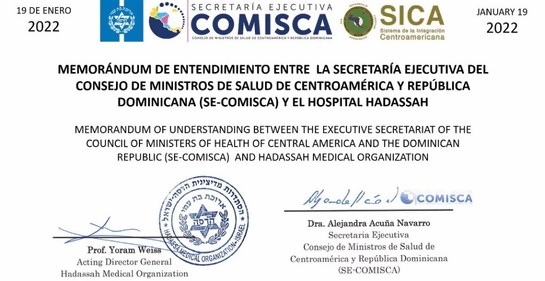 Hadassah firma acuerdo de cooperación con organización que representa a 8 países centroamericanos