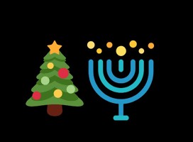 Las velas de Janucá y el árbol de Navidad