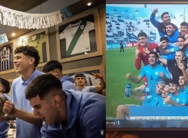 La emoción de ver a dos Celestes en la cancha