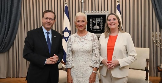 La actriz Helen Mirren, en Jerusalem, para el estreno de la película GOLDA
