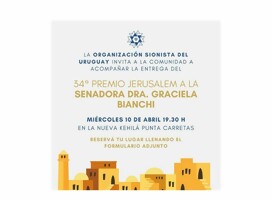 34° Premio Jerusalem a la Dra. Graciela Bianchi