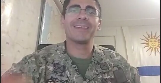 Con el jefe del contingente uruguayo en la fuerza de la ONU en Siria, Tte. Cnel. Manuel Rosales