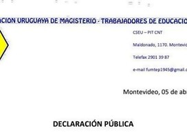 Lamentable comunicado de maestros uruguayos, indigno de su profesión