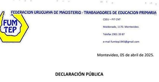 Lamentable comunicado de maestros uruguayos, indigno de su profesión