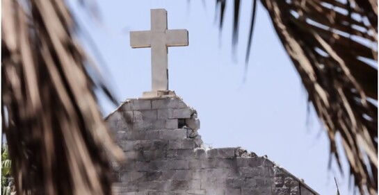 Un fragmento de proyectil fue lo que impactó en la iglesia en Gaza