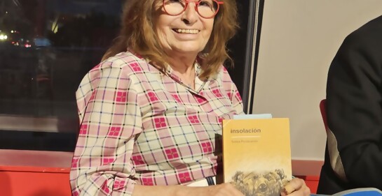 Con la escritora uruguaya Teresa Porzecanski en el Instituto Cervantes en Israel