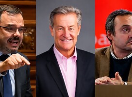 De izq, Felipe Schipani, Gabriel Gurméndez y Flavio Harguindeguy Figuras políticas uruguayas que levantan la voz ante lo inadmisible